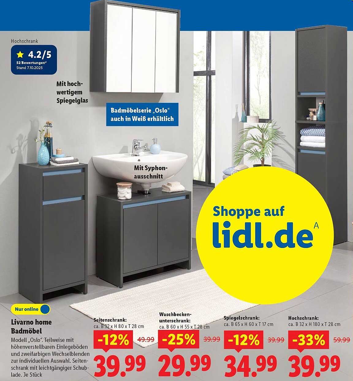 Livorno home Badmöbel – Modelle „Oslo“