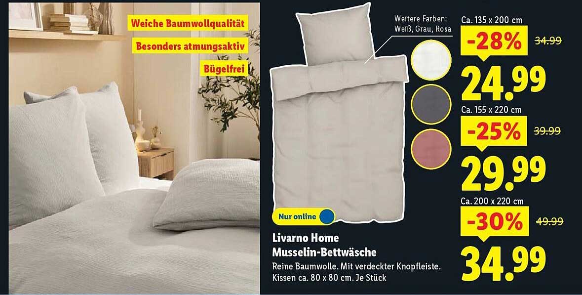 Livorno Home Musselin-Bettwäsche