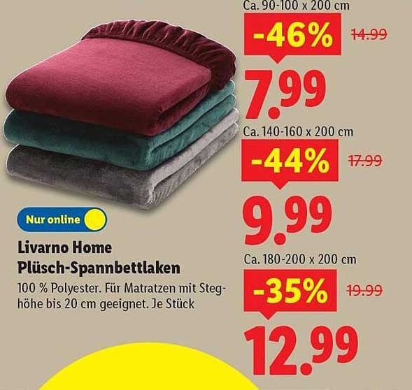 Livorno Home Plüsch-Spannbettlaken