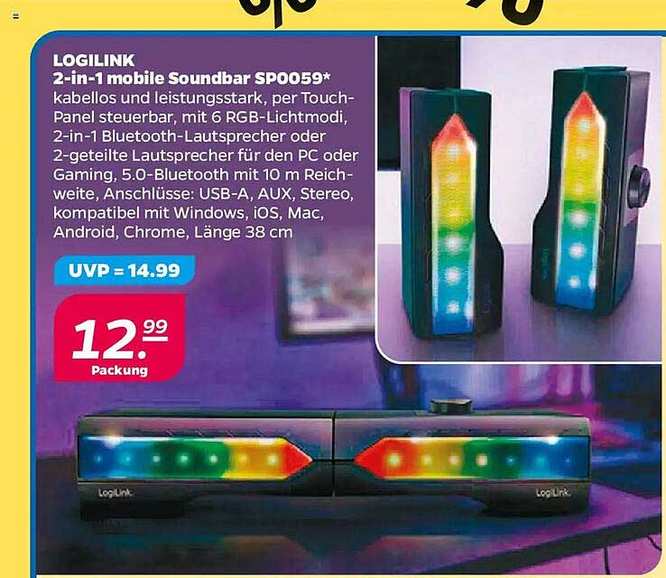 LOGILINK 2-in-1 mobile Soundbar SPO059