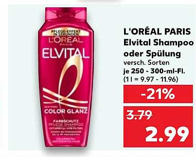 L'ORÉAL PARIS Elvital Shampoo oder Spülung 250 - 300 ml