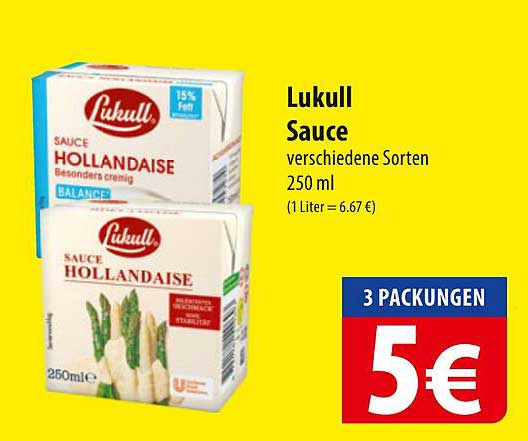 Lukull Sauce Hollandaise verschiedene Sorten 250 ml - 3 Packungen für nur 5€