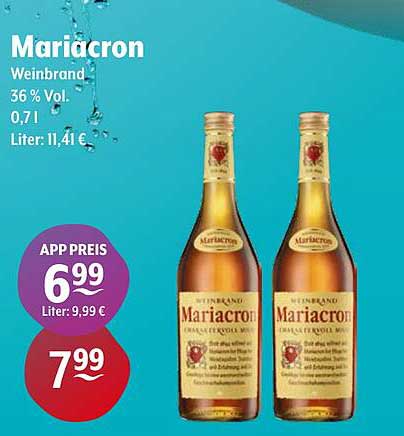 Mariacron Weinbrand 0,7 l – Angeboten von Getränke Hoffmann