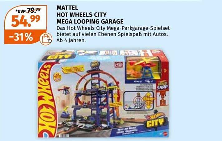 MATTEL HOT WHEELS CITY MEGA LOOPING GARAGE