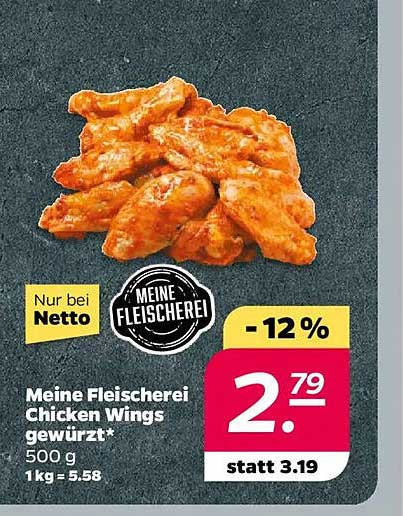 Meine Fleischerei Chicken Wings gewürzt 500 g