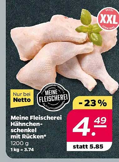 Meine Fleischerei Hähnchenschenkel mit Rücken