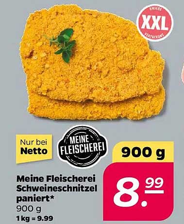 Meine Fleischerei Schweineschnitzel paniert 900 g