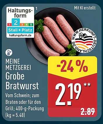 Meine Metzgerei Grobe Bratwurst