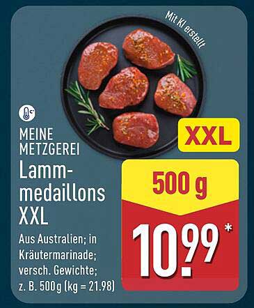 MEINE METZGEREI Lammmedaillons XXL 500 g