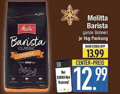 Melitta Barista ganze Bohnen je 1kg Packung