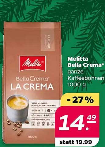 Melitta Bella Crema* ganze Kaffeebohnen 1000 g