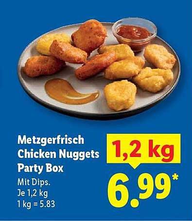 Metzgerfrisch Chicken Nuggets Party Box 1,2 kg