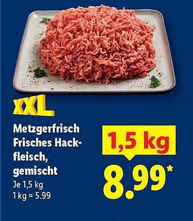 Metzgerfrisch Frisches Hackfleisch, gemischt - 1,5 kg