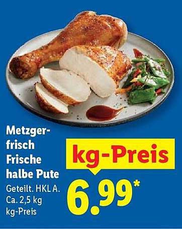 Metzgerfrisch: Halbe Pute - geteilt, HKL A, ca. 2,5 kg