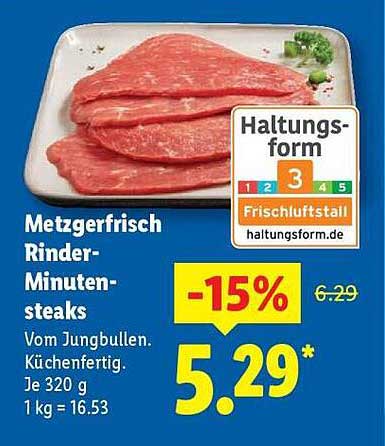 Metzgerfrisch Rinder-Minutensteaks