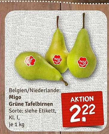 Migo Grüne Tafelbirnen, 1 kg