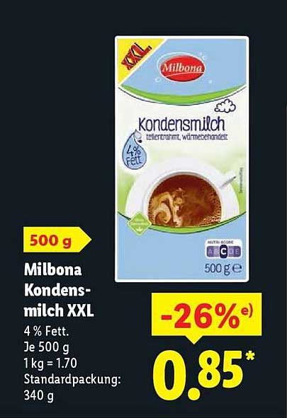 Milbona Kondensmilch XXL 500 g