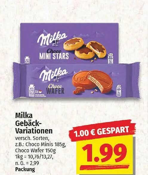 Milka Gebäck-Variationen - Choco Minis und Choco Wafer