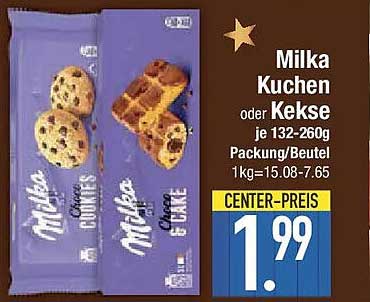 Milka Kuchen oder Kekse je 132-260g Packung/Beutel
