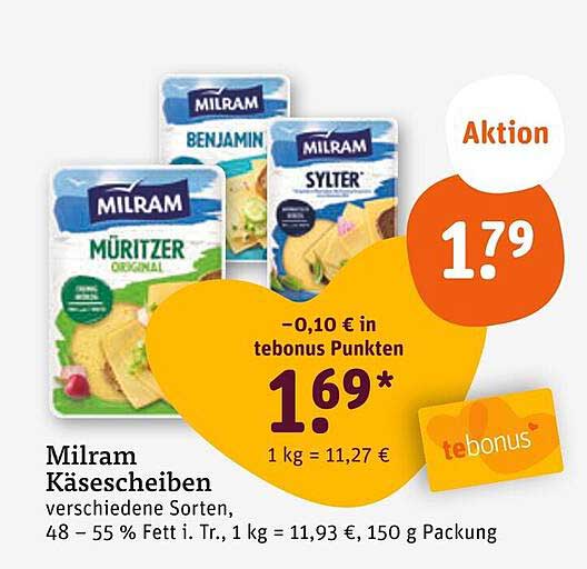 Milram Käse­scheiben verschiedene Sorten, 150 g