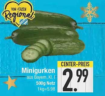 Minigurken aus Bayern, KL. I – 500g Netz