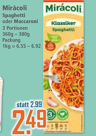Mirácoli Spaghetti oder Maccaroni – 3 Portionen