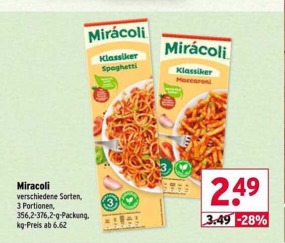 Miracoli verschiedene Sorten, 3 Portionen, 356-2-376,2-g-Packung