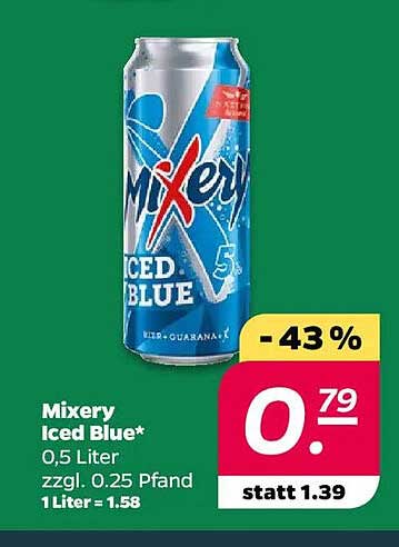 Mixery Iced Blue 0,5 Liter – Erfrischender Genuss zum Sparpreis