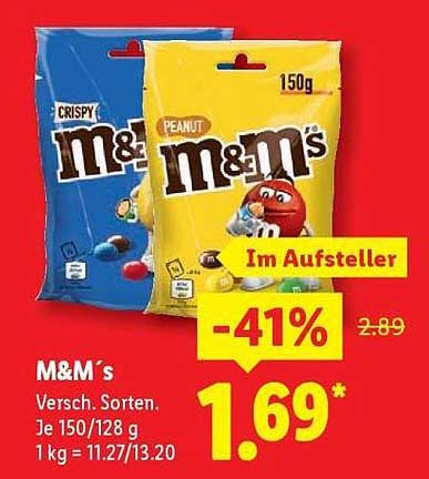 M&M's Verschiedene Sorten - Aktionsangebot bei Lidl