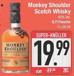 Monkey Shoulder Scotch Whisky 0,71l Flasche - Super-Knüller
