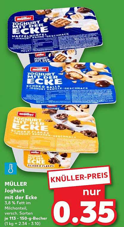 MÜLLER Joghurt mit der Ecke - verschiedene Sorten