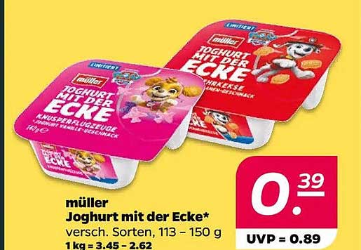 müller Jogurt mit der Ecke - verschiedene Sorten