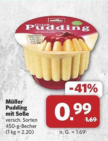 Müller Pudding mit Soße - Vielfalt für alle Geschmäcker
