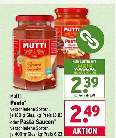 Mutti Pesto oder Pasta Saucen, verschiedene Sorten