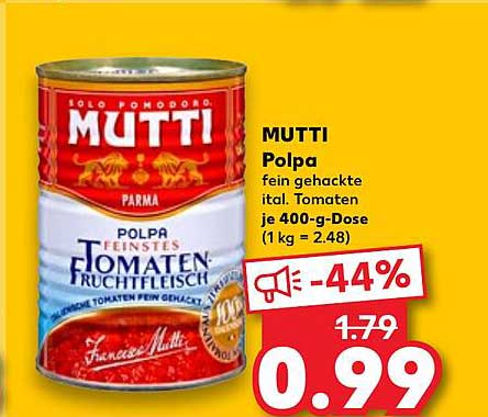 Mutti Polpa – fein gehackte ital. Tomaten, je 400-g-Dose