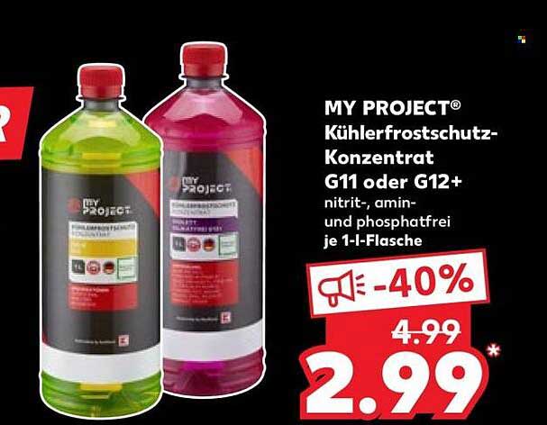 MY PROJECT® Kühlerfrostschutz-Konzentrat G11 oder G12+