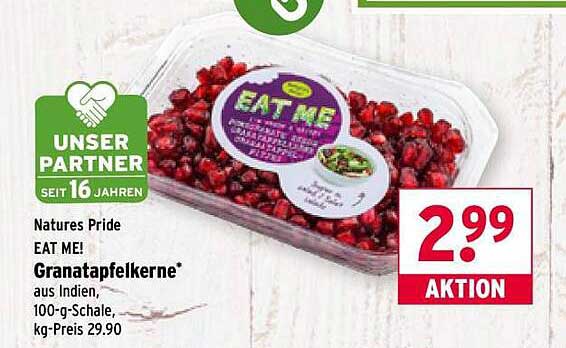 Natures Pride - Granatapfelkerne aus Indien, 100-g-Schale