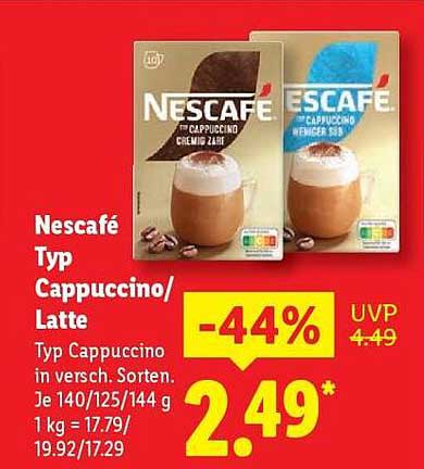 Nescafé Typ Cappuccino/Latte - Jetzt zum Sonderpreis!