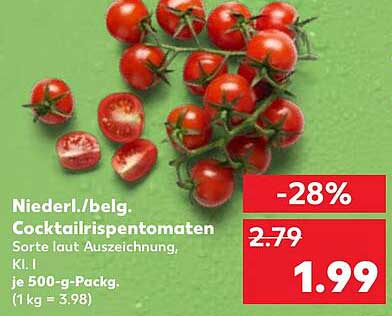 Niederländische / belgische Cocktailrispen-Tomaten