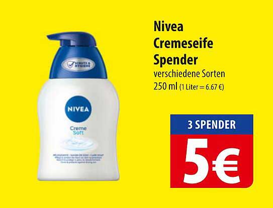Nivea Cremeseife Spender verschiedene Sorten 250 ml (1 Liter = 6.67 €)