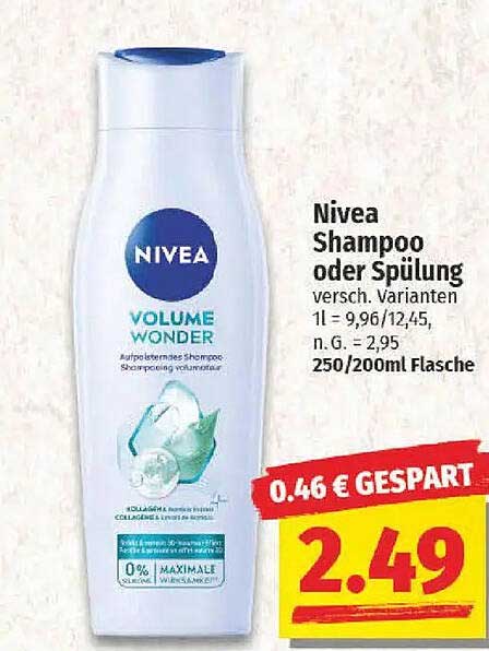 Nivea Shampoo oder Spülung - Volume Wonder