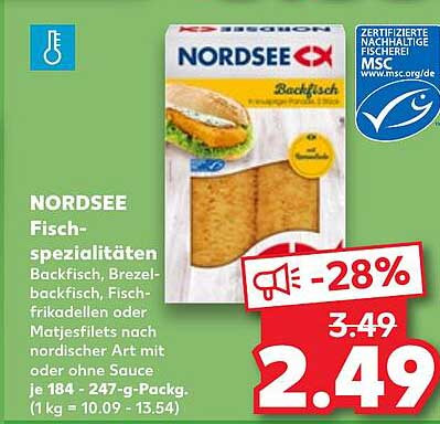NORDSEE Fischspezialitäten - Backfisch, Brezelbackfisch, Fischfrikadellen oder Matjesfilets