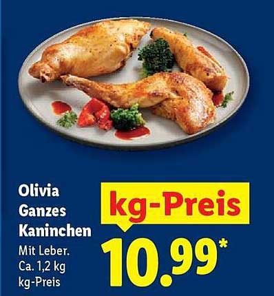 Olivia Ganzes Kaninchen mit Leber, ca. 1,2 kg