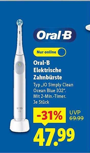 Oral-B Elektrische Zahnbürste Typ „iO Simply Clean Ocean Blue 102“