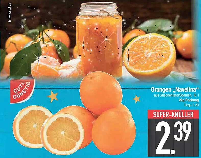 Orangen „Navelina“ aus Griechenland/Spanien, 2kg Packung