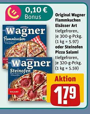 Original Wagner Flammkuchen Elsässer Art oder Steinofen Pizza Salami