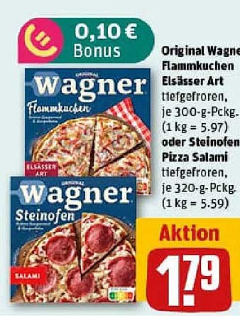 Original Wagner Flammkuchen Elsässer Art oder Steinofen Pizza Salami