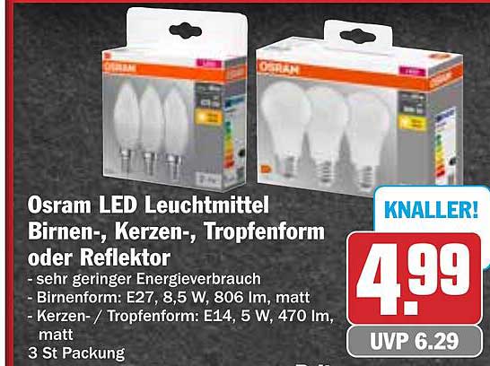 Osram LED Leuchtmittel Birnen-, Kerzen-, Tropfenform oder Reflektor