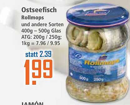 Ostseefisch Rollmops 400g – 500g Glas