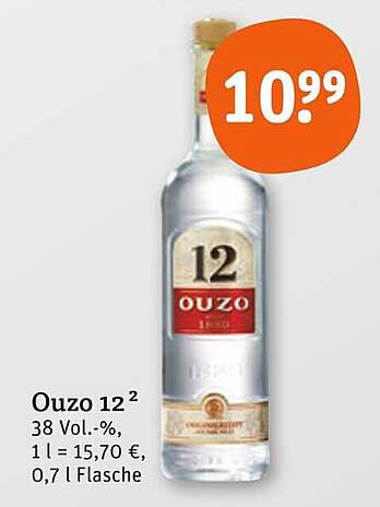 Ouzo 12 - 38 Vol.-%, 0,7 l Flasche
